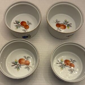 Porcelain Fruit Design Ramekins - Set of 4 Andrea by Sade oven to table